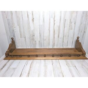 VTG Ethan Allen Heirloom Solid Wood Spindle Rail w/ Plate Groove Wall Shelf 30"